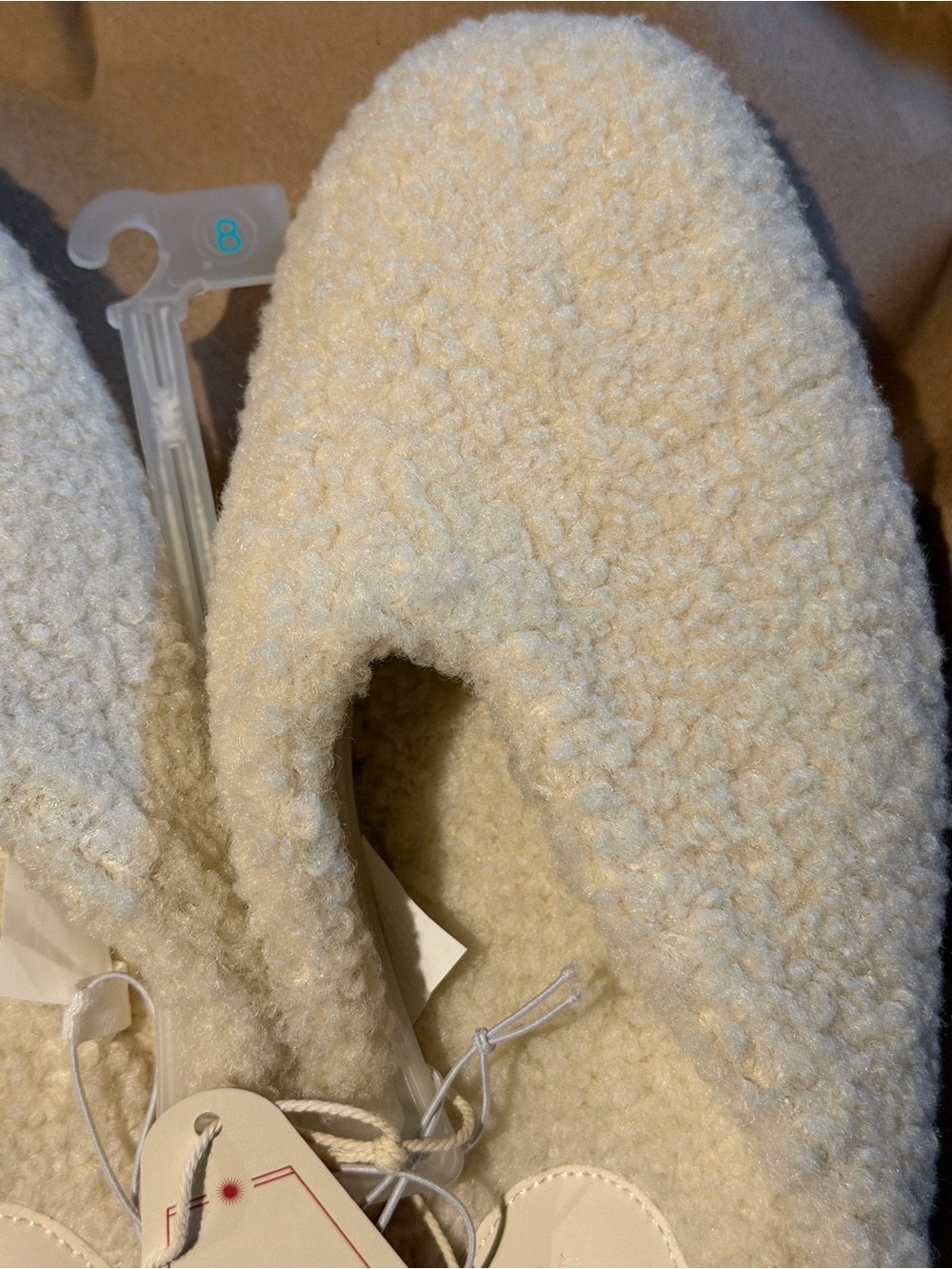 Universal Thread Cream Plush Sherpa Slip-On Slippers - Picture 5 of 7